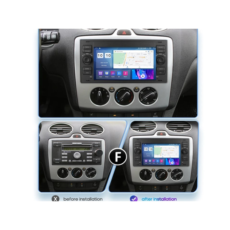 Android head unit FORS.auto M200 Ford Focus/Mondeo/S-Max/C-Max/Kuga/Fiesta/Fusion (7 inch, 2+32Gb) 2007-2011