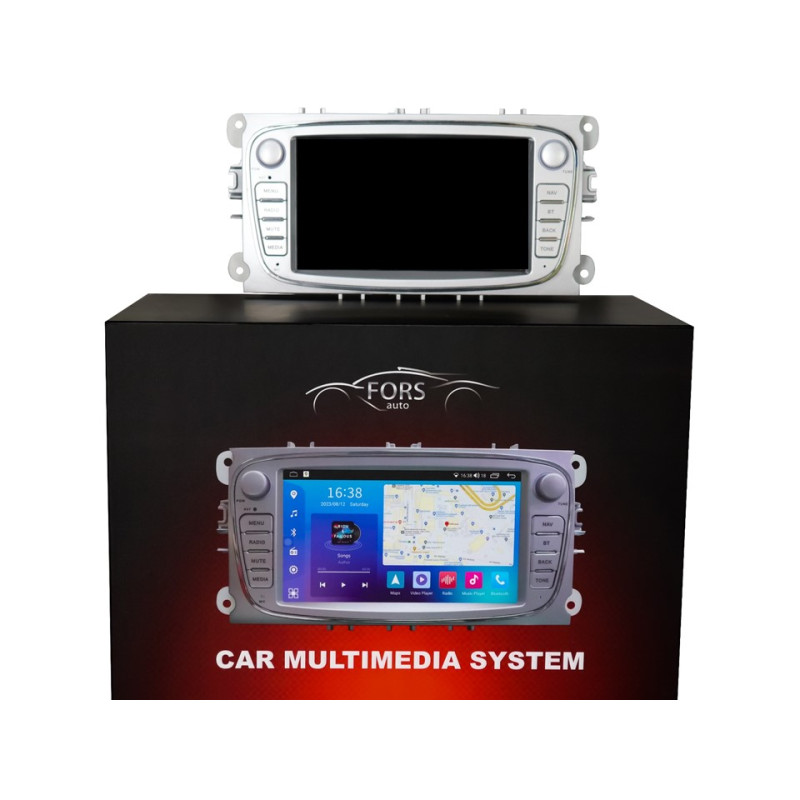 Android head unit FORS.auto FS 2 PRO-FDSO Ford Focus/Mondeo/S-Max/C-Max/Kuga/Fiesta/Fusion (2+32Gb, 7", silver) 2007-2011
