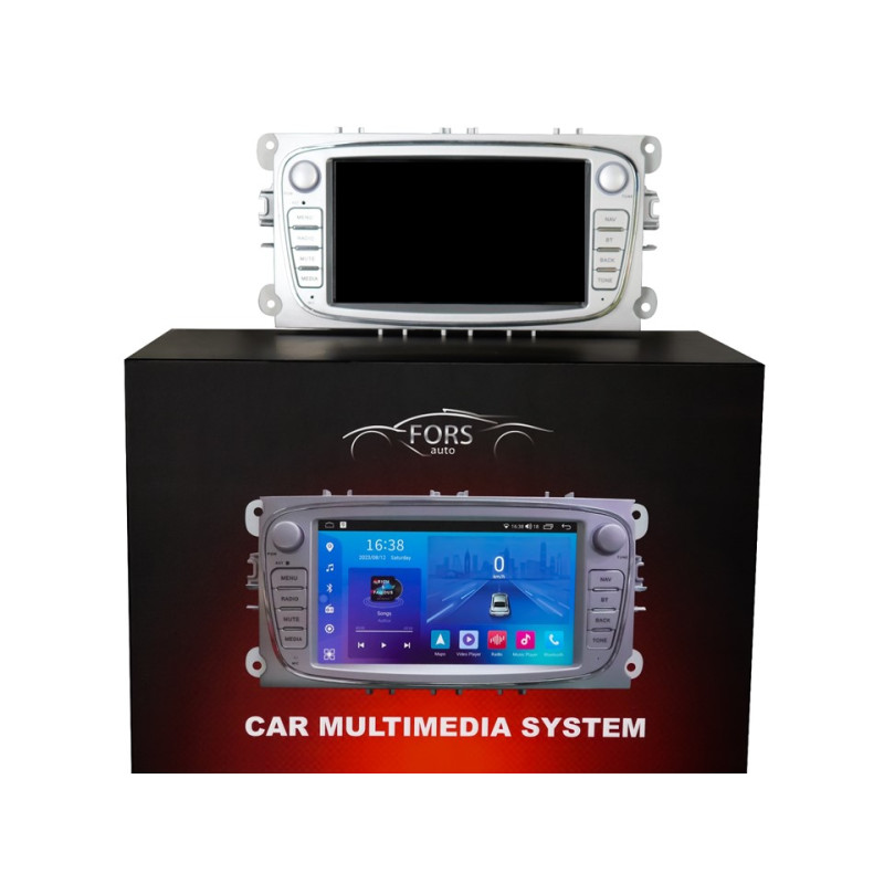Android head unit FORS.auto FS 2 ULTRA-FDSO Ford Focus/Mondeo/S-Max/C-Max/Kuga/Fiesta/Fusion (2+32Gb, 7", silver) 2007-2011