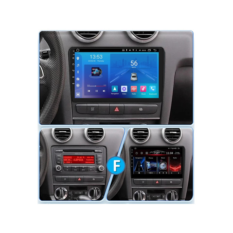 Android head unit FORS.auto FS 1 LITE for Audi A3 (1+32Gb, 9") 2003-2013