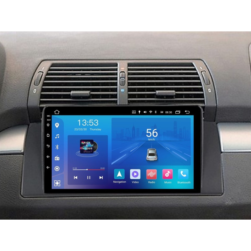 Android head unit FORS.auto FS 1 LITE for BMW 5-Series (E39) 1995-2003/X5 (E53) 1999-2006 (1+32Gb, 9")