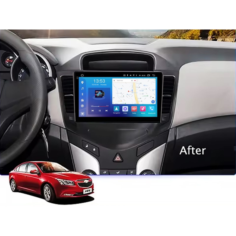 Android head unit FORS.auto FS 4 MAX Qled for Chevrolet Cruze (4+32Gb, 9") 2008-2011