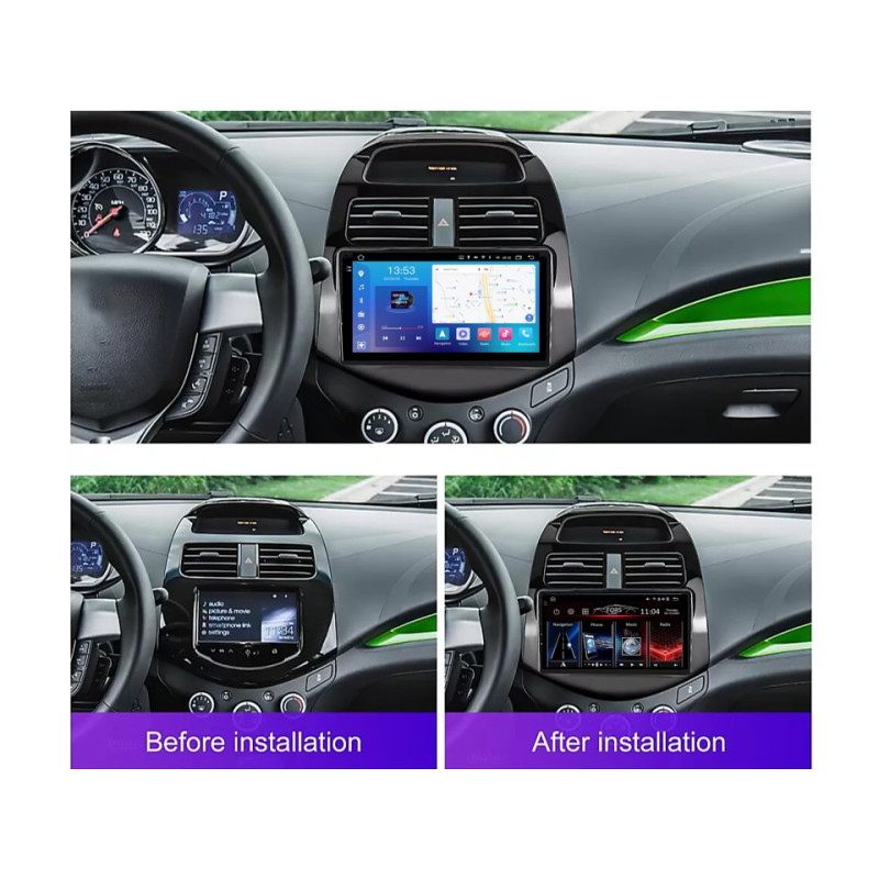 Android head unit FORS.auto FS 6 MAX for Chevrolet Spark/Beat/Daewoo Matiz (6+128Gb, 9", UV black) 2010-2014