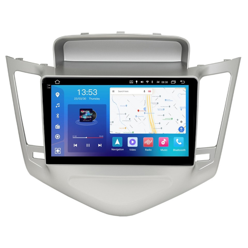 Android head unit FORS.auto FS 4 MAX for Chevrolet Cruze (4+32Gb, 9", Silver) 2008-2011