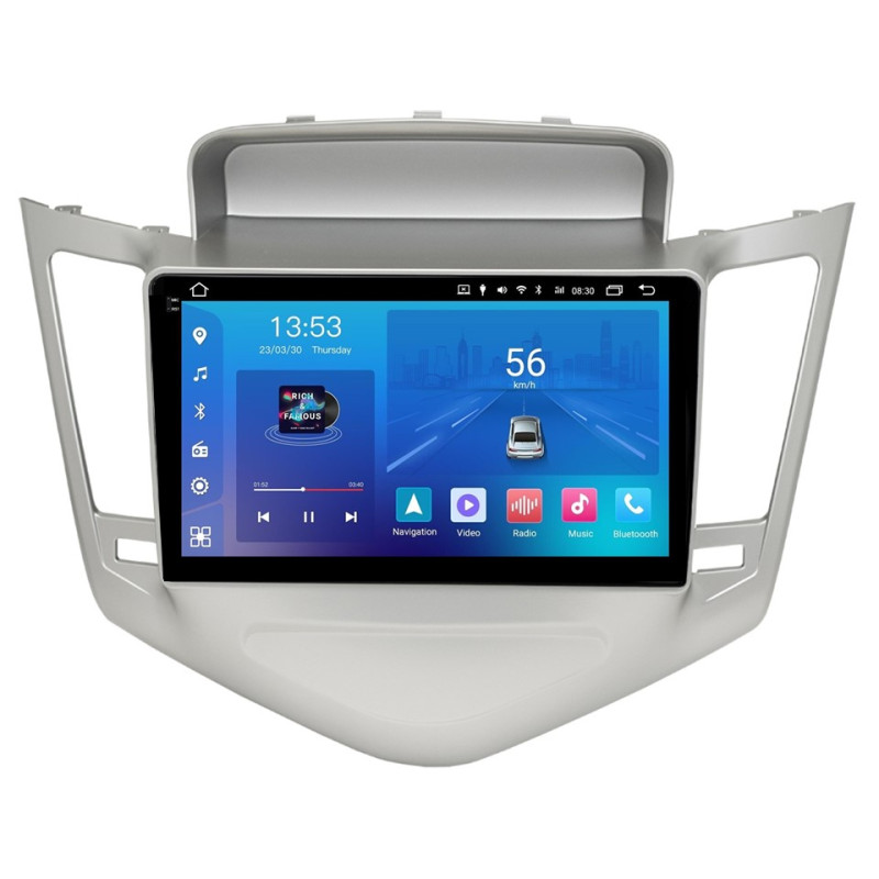 Android head unit FORS.auto FS 2 ULTRA for Chevrolet Cruze (2+32Gb, 9", Silver) 2008-2011