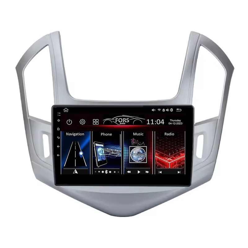 Android head unit FORS.auto FS 1 LITE for Chevrolet Cruze (1+32Gb, 9", Silver) 2012-2015