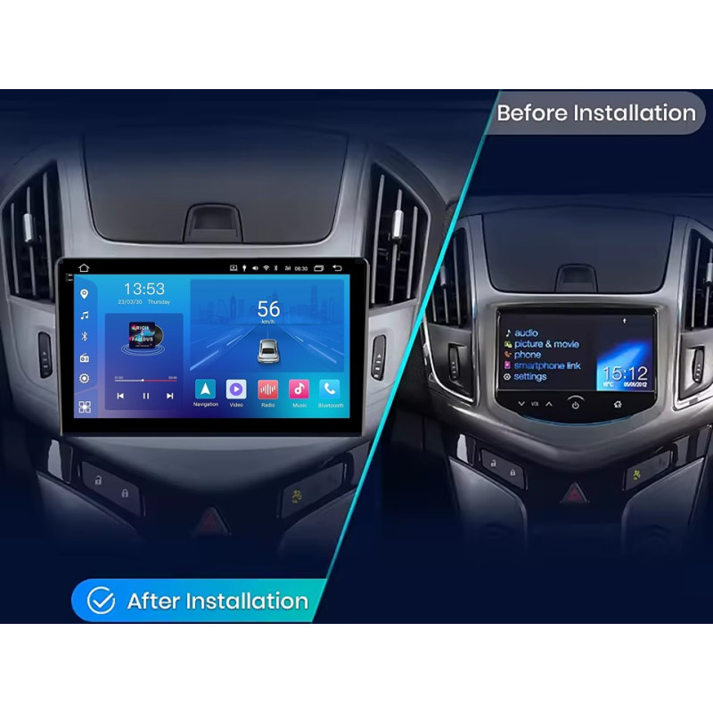 Android head unit FORS.auto FS 2 ULTRA for Chevrolet Cruze (2+32Gb, 9", Silver) 2012-2015