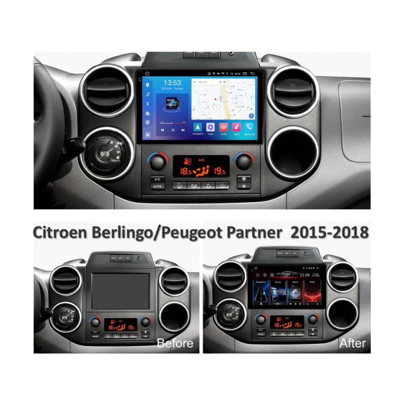 Android head unit FORS.auto FS 6 MAX for Citroen Berlingo/Peugeot Partner (6+128Gb, 9") 2015-2018