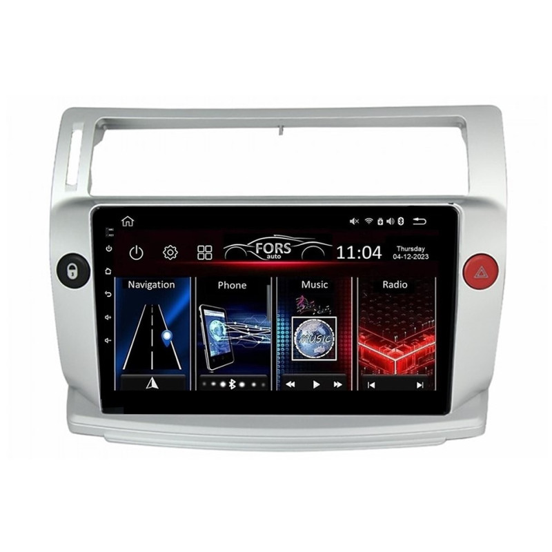 Android head unit FORS.auto FS 1 LITE for Citroen C4 (1+32Gb, 9") 2004-2011