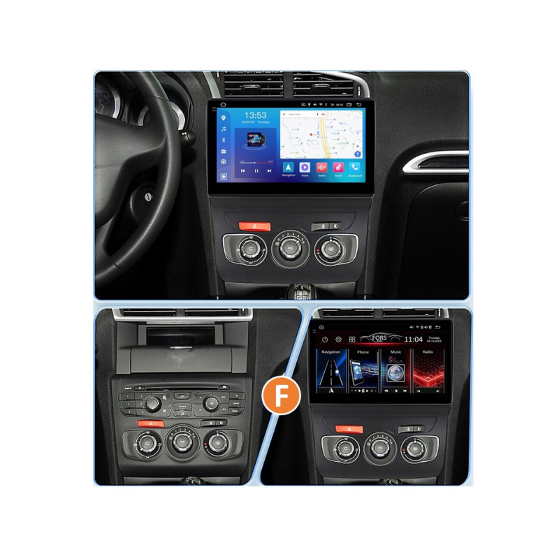 Android head unit FORS.auto FS 4 MAX Qled for Citroen C4L (4+32Gb, 10") 2013-2016
