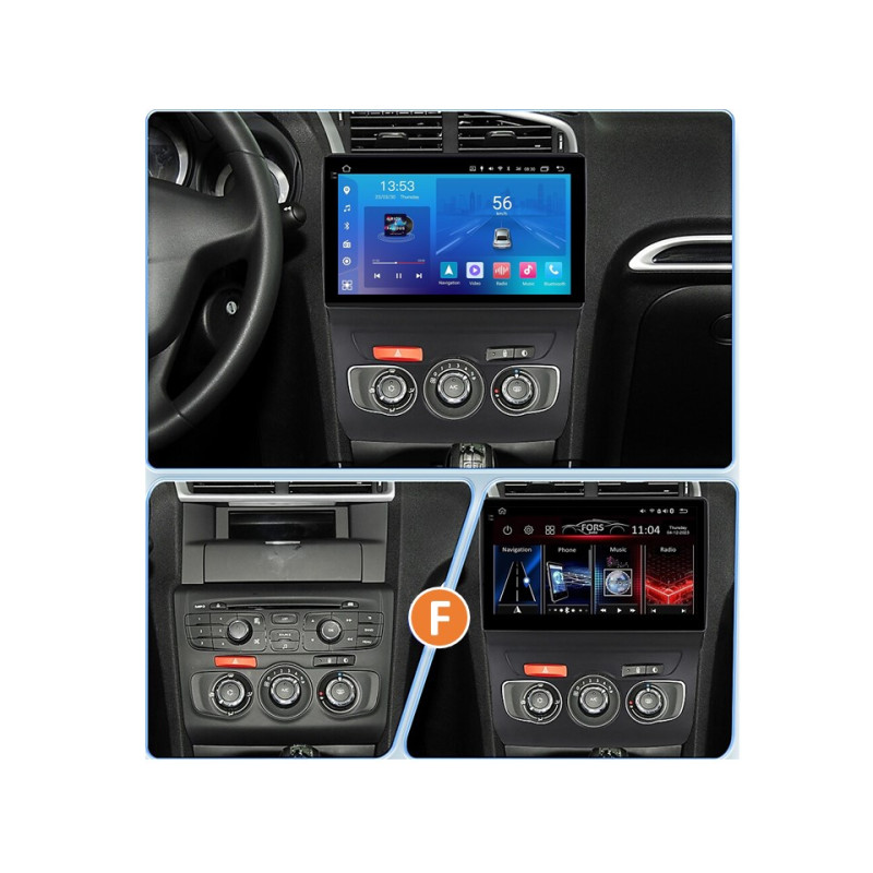 Android head unit FORS.auto FS 2 ULTRA for Citroen C4L (2+32Gb, 10") 2013-2016