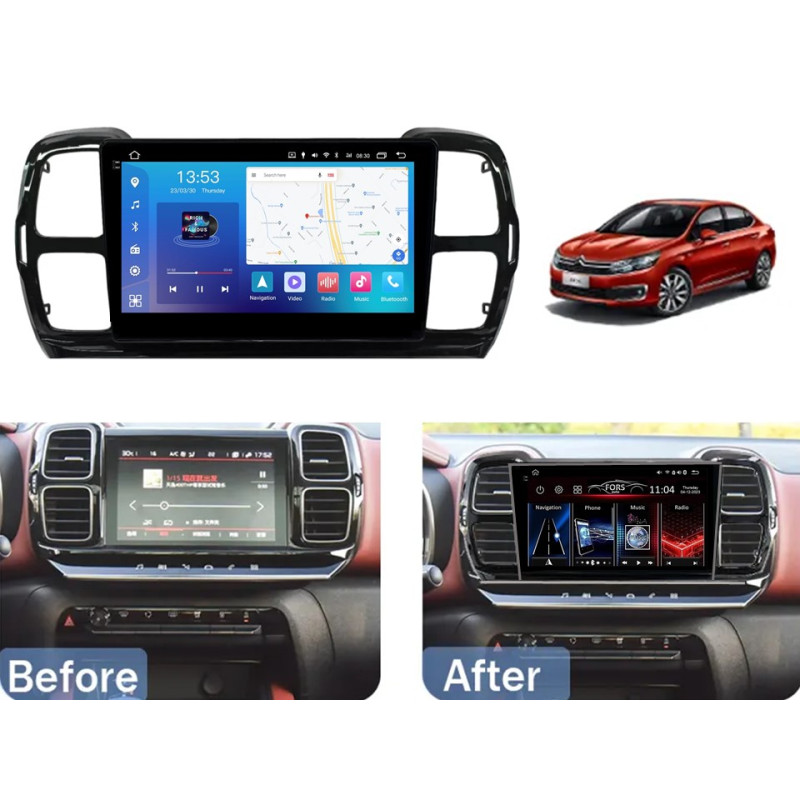 Android head unit FORS.auto FS 6 MAX for Citroen C5 Aircross (6+128Gb, 9") 2017-2021