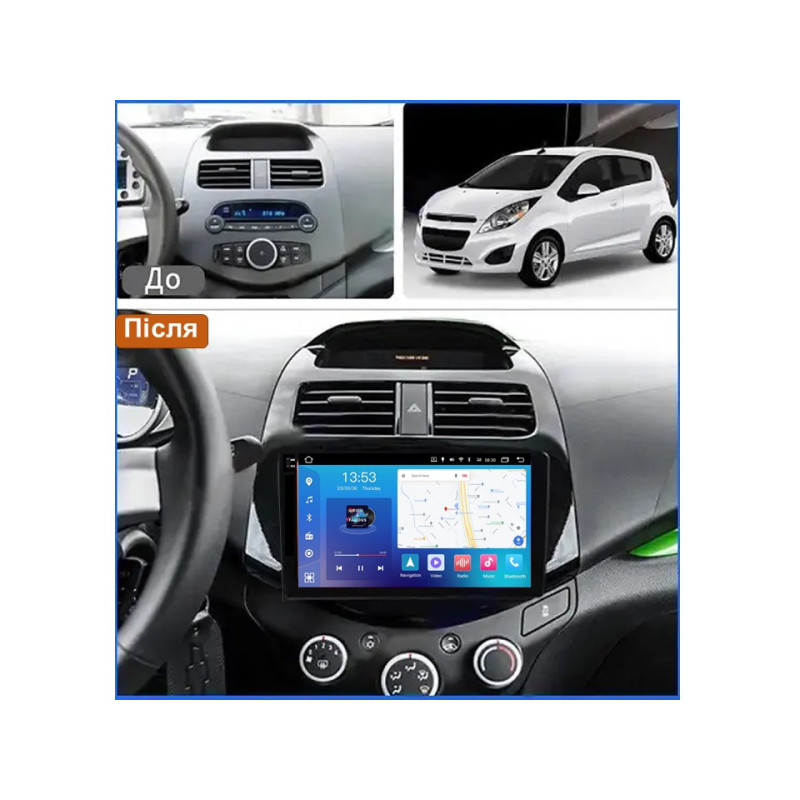 Android head unit FORS.auto FS 4 MAX QLed for Daewoo Matiz/Chevrolet Spark/Beat (4+32Gb, 9") 2009-2016