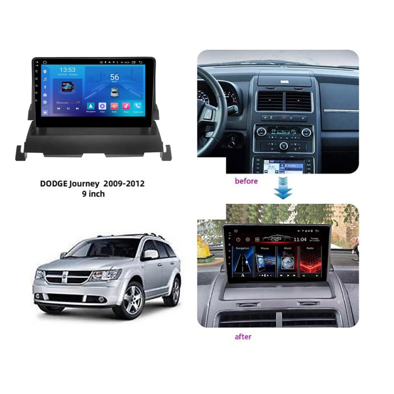Android head unit FORS.auto FS 1 LITE for Dodge Journey (1+32Gb, 9") 2009-2012