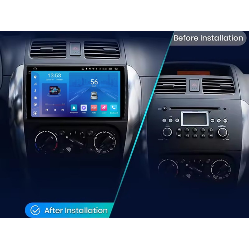 Android head unit FORS.auto FS 2 ULTRA for Fiat Sedici 2005-2014/Suzuki SX4 2006-2014 (2+32Gb, 9")