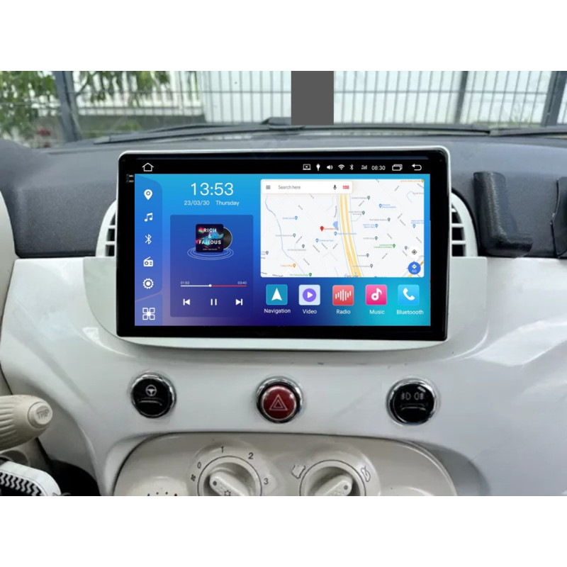 Android head unit FORS.auto FS 2 PRO for Fiat 500 (2+32Gb, 9") 2007-2015