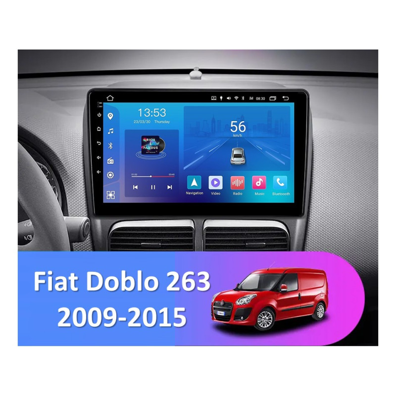 Android head unit FORS.auto FS 1 LITE for Fiat Doblo (1+32Gb, 10") 2009-2015