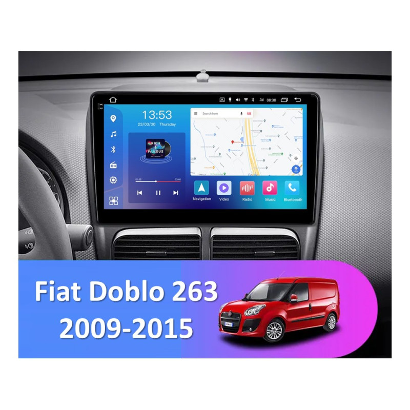 Android head unit FORS.auto FS 4 PRO for Fiat Doblo (4+64Gb, 10") 2009-2015