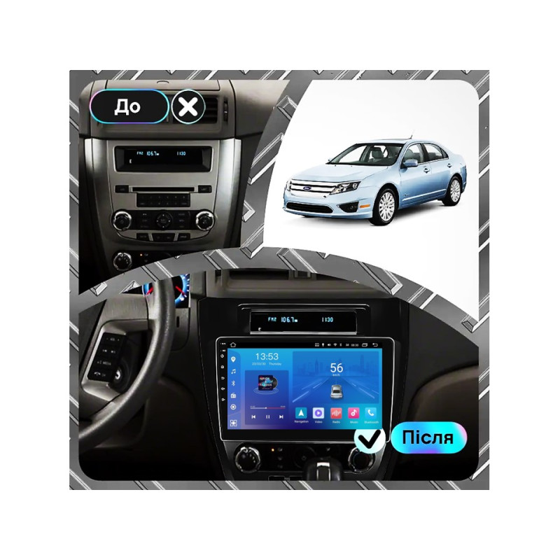 Android head unit FORS.auto FS 1 LITE for Ford Fusion (1+32Gb, 10", black) 2009-2012