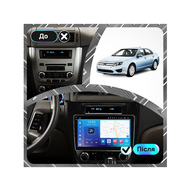 Android head unit FORS.auto FS 2 PRO for Ford Fusion (2+32Gb, 10", black) 2009-2012
