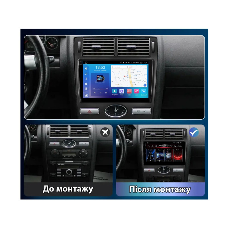 Android head unit FORS.auto FS 4 MAX Qled for Ford Mondeo (4+32Gb, 9") 2004-2007