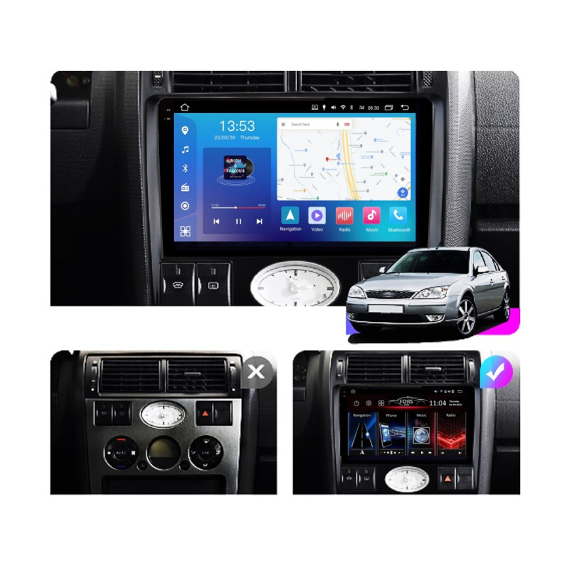 Android head unit FORS.auto FS 2 PRO for Ford Mondeo Sedan (2+32Gb, 9") 2000-2003
