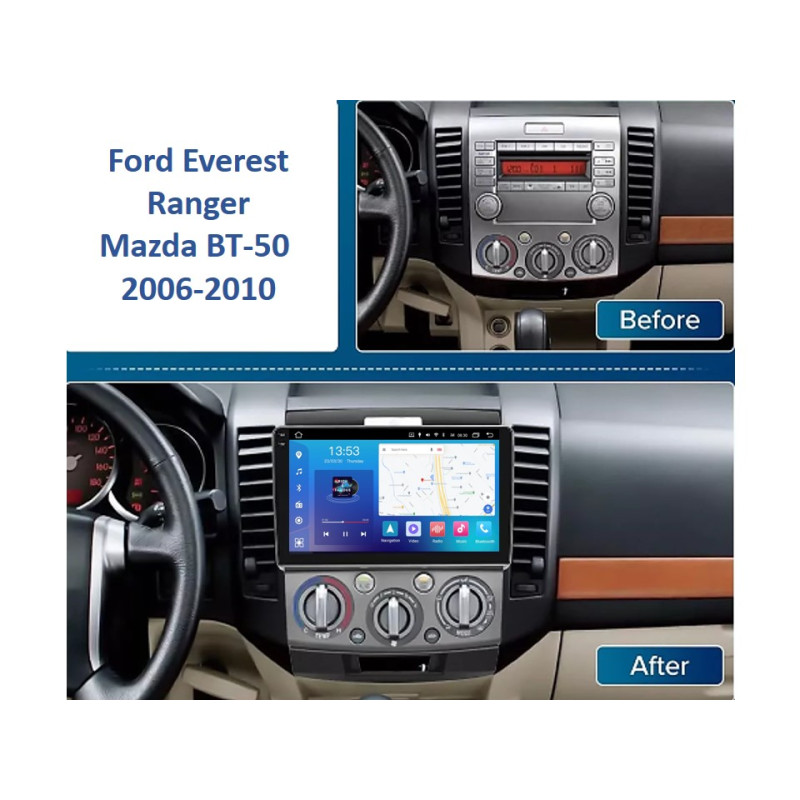 Android head unit FORS.auto FS 4 MAX for Ford Everest/Ranger/Mazda BT-50 (4+32Gb, 9") 2006-2010
