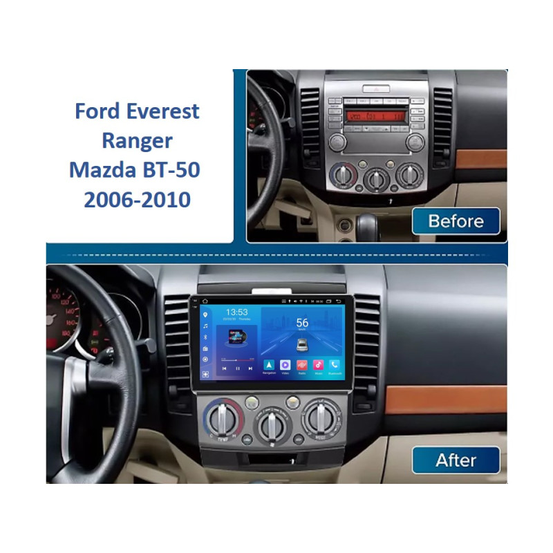 Android head unit FORS.auto FS 2 ULTRA for Ford Everest/Ranger/Mazda BT-50 (2+32Gb, 9") 2006-2010