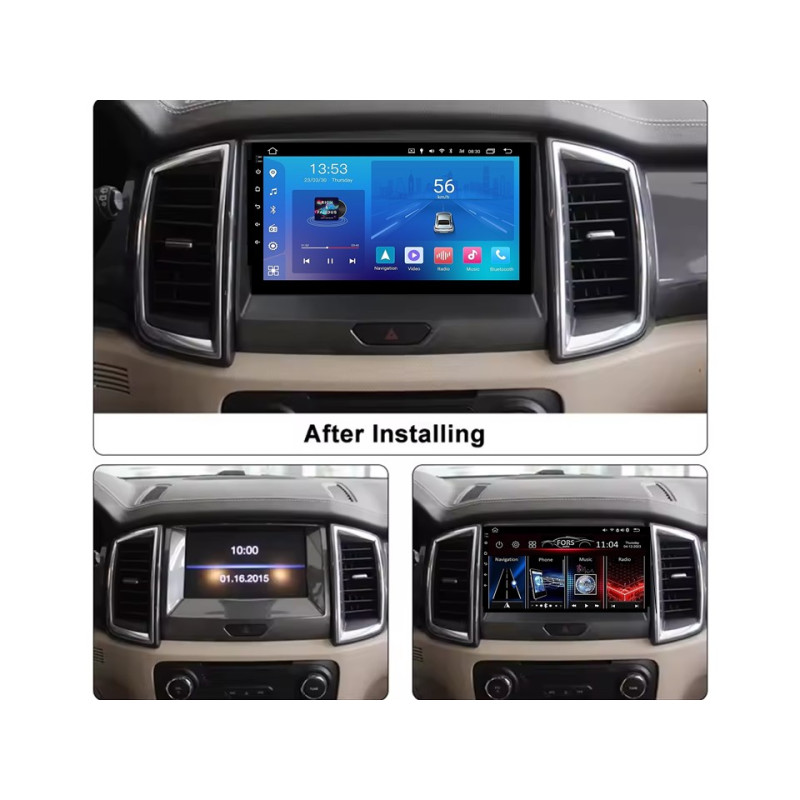 Android head unit FORS.auto FS 1 LITE for Ford Ranger (1+32Gb, 9", Black) 2015-2020