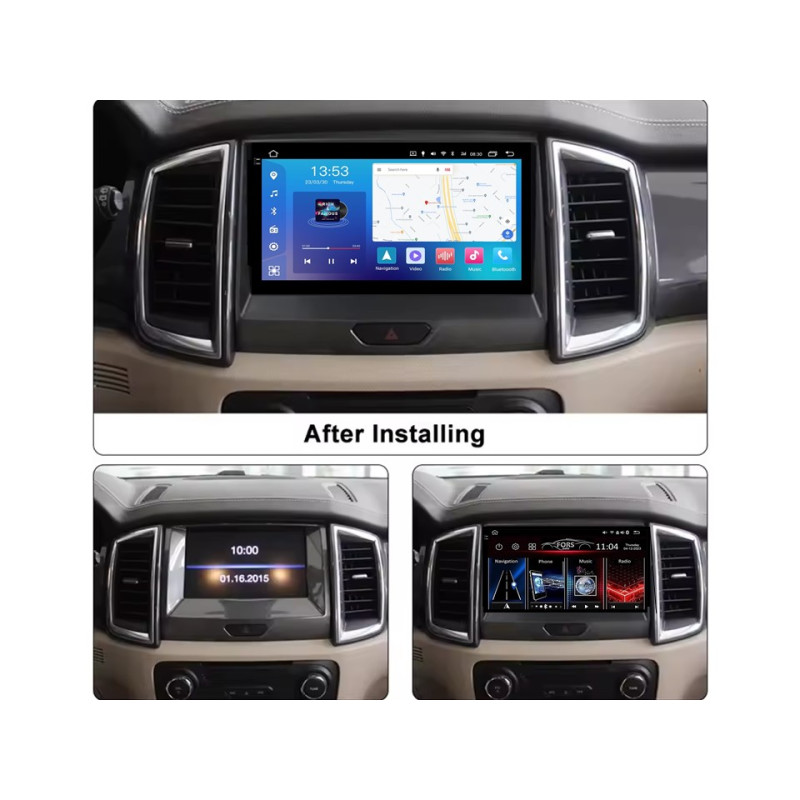 Android head unit FORS.auto FS 4 MAX Qled for Ford Ranger (4+32Gb, 9", Black) 2015-2020