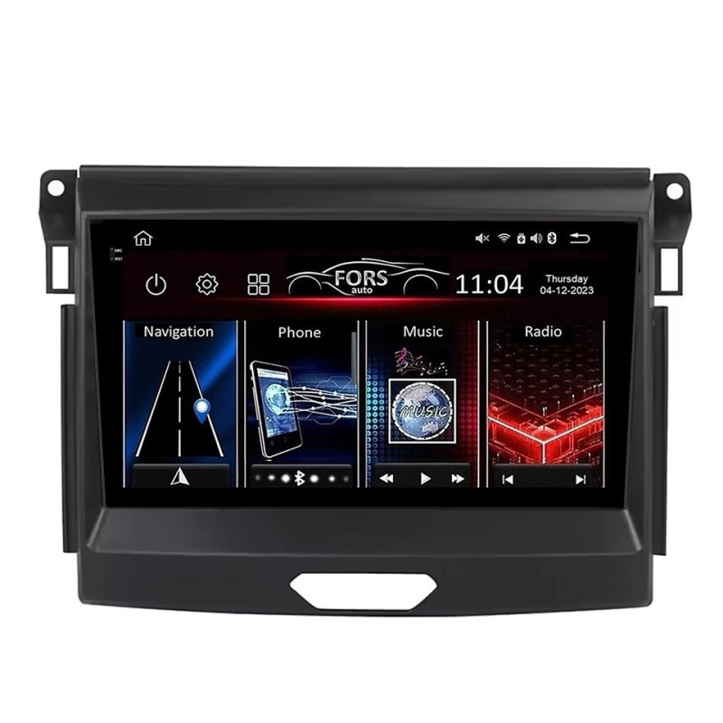 Android head unit FORS.auto FS 6 MAX for Ford Ranger (6+128Gb, 9", Black) 2015-2020