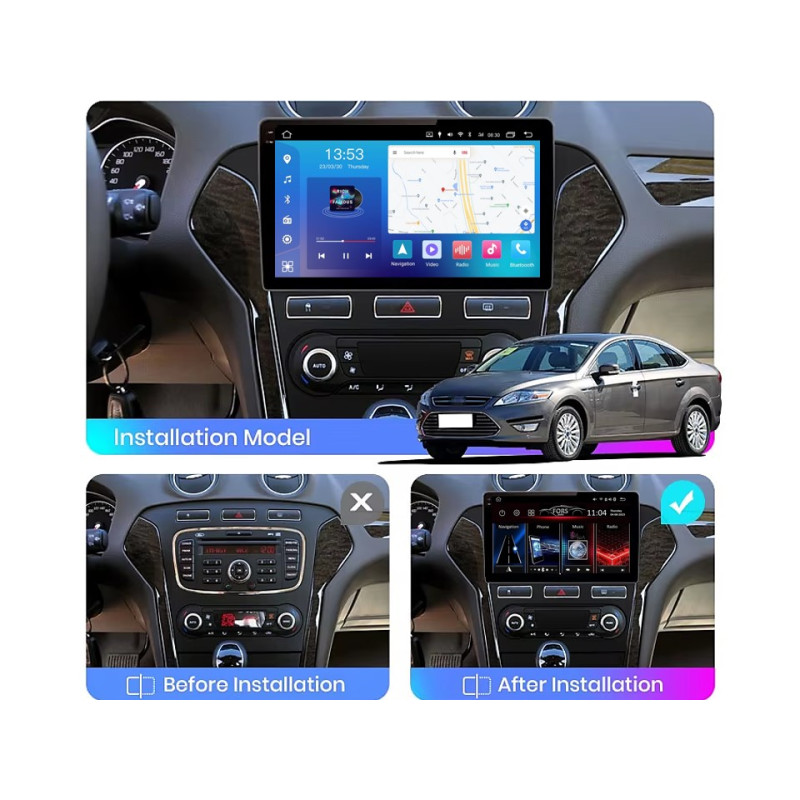 Android head unit FORS.auto FS 4 PRO for Ford Mondeo (4+64Gb, 10", black) 2011-2013