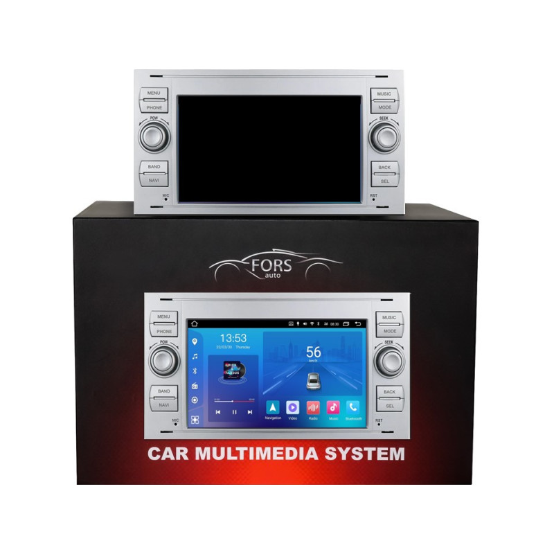 Android head unit FORS.auto FS 2 ULTRA for Ford Focus/Mondeo/S-Max/C-Max/Kuga/Fiesta/Fusion (2+32Gb, 7", silver) 2005-2011