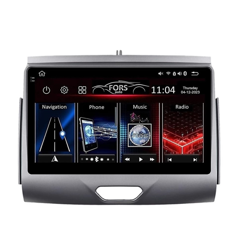 Android head unit FORS.auto FS 2 ULTRA for Ford Ranger (2+32Gb, 9", Silver) 2015-2020