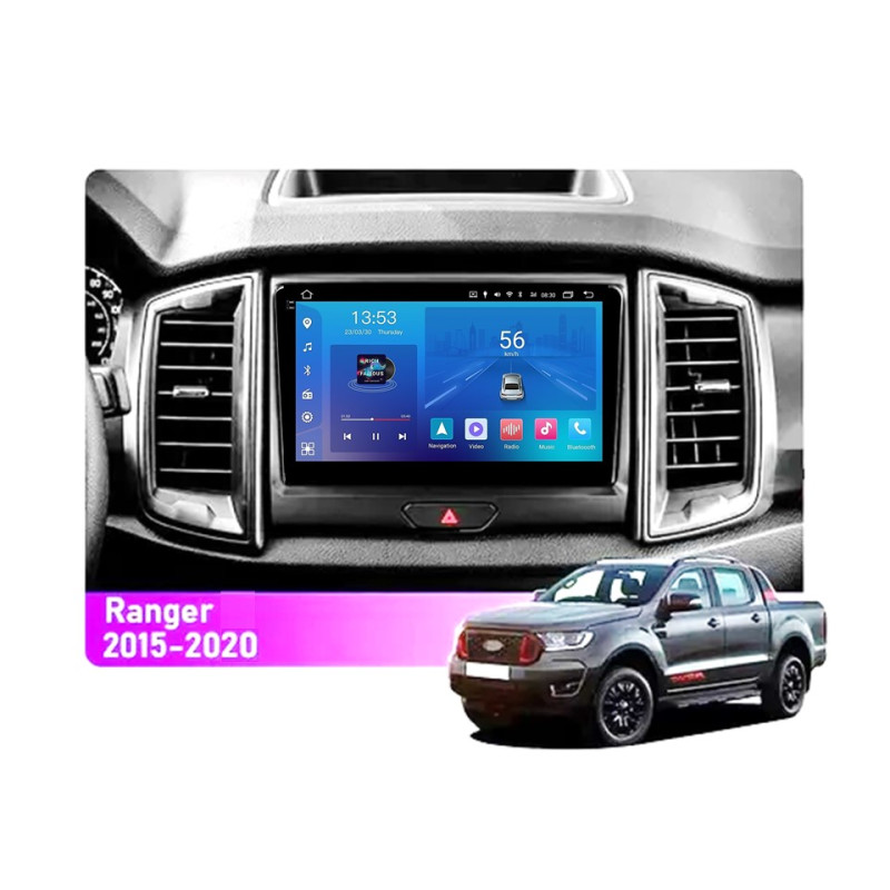 Android head unit FORS.auto FS 2 ULTRA for Ford Ranger (2+32Gb, 9", Silver) 2015-2020