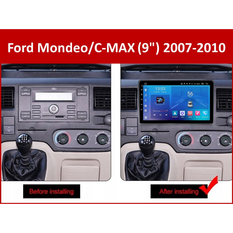 Android head unit FORS.auto FS 1 LITE for Ford Mondeo/C-MAX (1+32Gb, 9") 2007-2010
