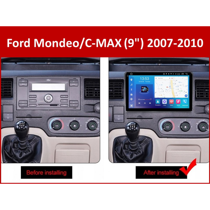 Android head unit FORS.auto FS 6 MAX for Ford Mondeo/C-MAX (6+128Gb, 9") 2007-2010