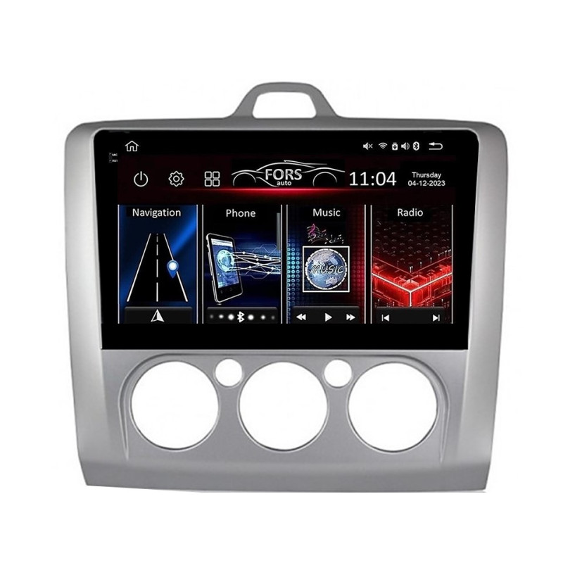 Android head unit FORS.auto FS 2 ULTRA for Ford Focus (2+32Gb, 9", Manual AC) 2005-2011