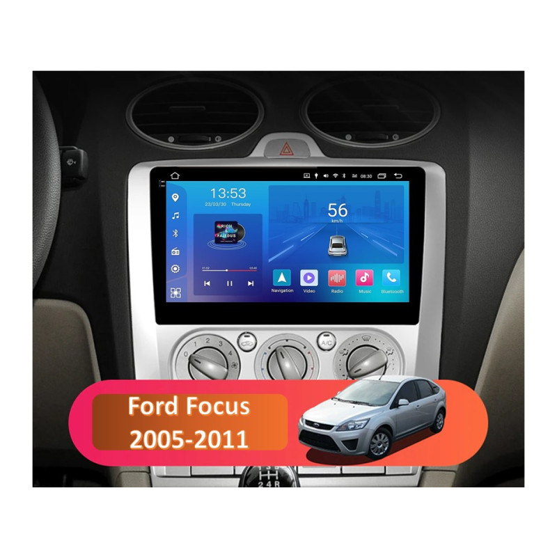 Android head unit FORS.auto FS 2 ULTRA for Ford Focus (2+32Gb, 9", Manual AC) 2005-2011