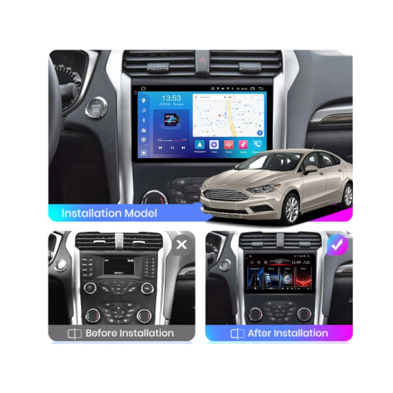 Android head unit FORS.auto FS 4 MAX Qled for Ford Mondeo Fusion (4+32Gb, 9") 2012-2019
