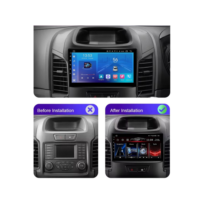 Android head unit FORS.auto FS 1 LITE for Ford Ranger (1+32Gb, 9") 2011-2014