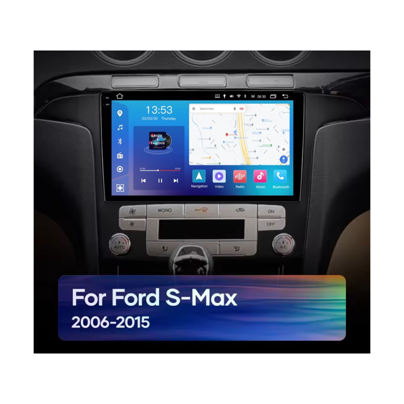 Android head unit FORS.auto FS 4 PRO for Ford S-Max (4+64Gb, 9", Auto AC) 2006-2015