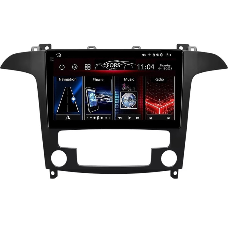 Android head unit FORS.auto FS 4 PRO for Ford S-Max (4+64Gb, 9", Auto AC) 2006-2015