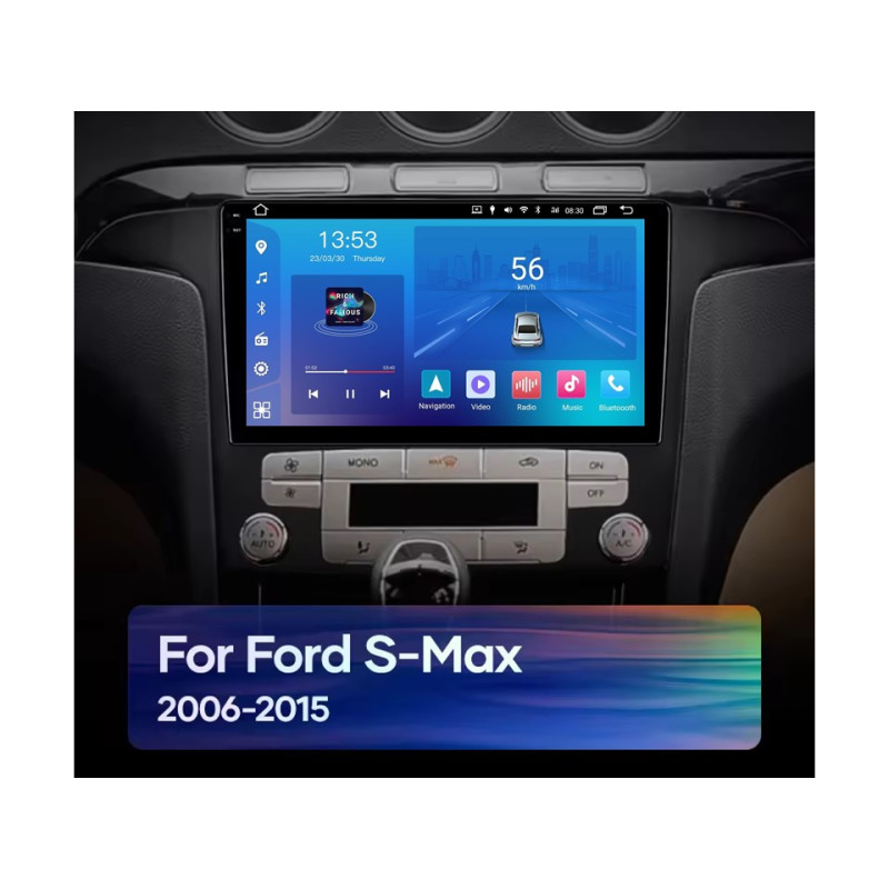 Android head unit FORS.auto FS 2 ULTRA for Ford S-Max (2+32Gb, 9", Auto AC) 2006-2015