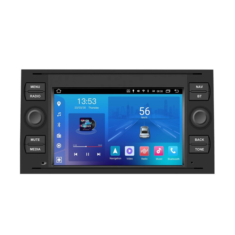 Android head unit FORS.auto FS 2 ULTRA for Ford Focus/Mondeo/S-Max/C-Max/Kuga/Fiesta/Fusion (2+32Gb, 7", black) 2005-2011