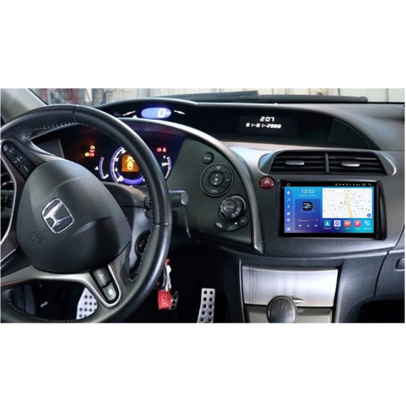 Android head unit FORS.auto FS 4 MAX Qled for Honda Civic (4+32Gb, 9") 2005-2011