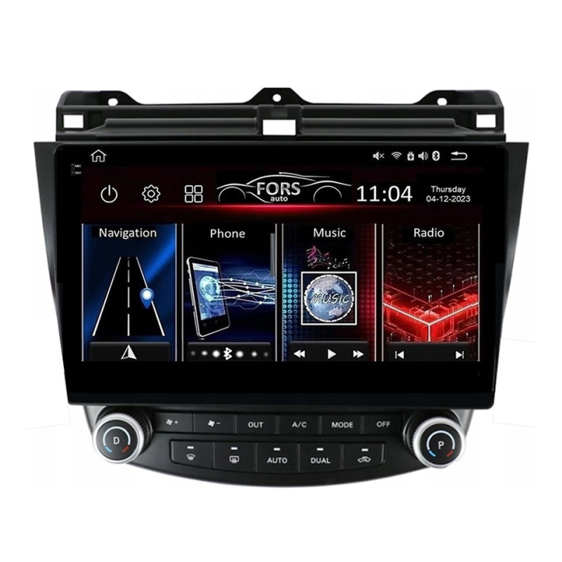 Android head unit FORS.auto FS 4 PRO  for Honda Accord 7 (4+64Gb, 10") 2003-2007