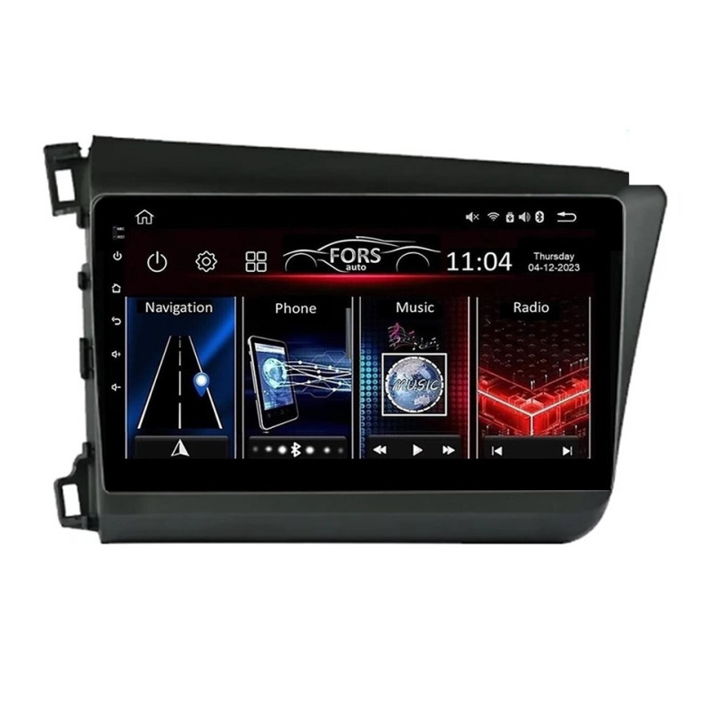 Android head unit FORS.auto FS 1 LITE for Honda Civic (1+32Gb, 9") 2012-2015