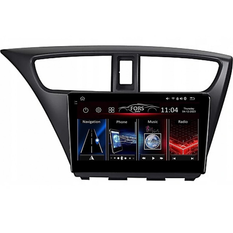 Android head unit FORS.auto FS 4 MAX for Honda Civic (4+32Gb, 9") 2012-2017