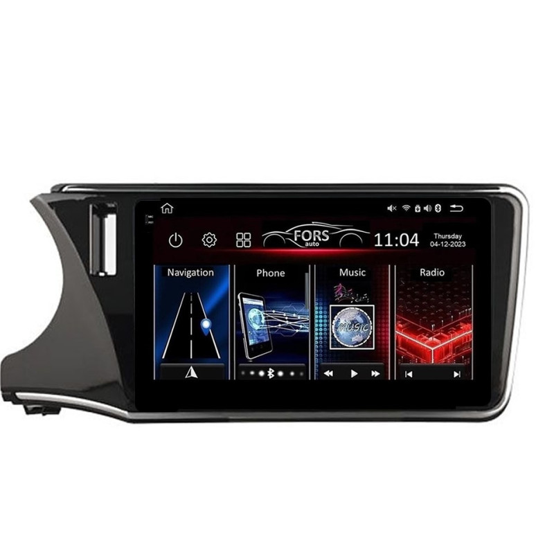Android head unit FORS.auto FS 4 MAX Qled for Honda Fit (4+32Gb, 10", LHD) 2014-2019